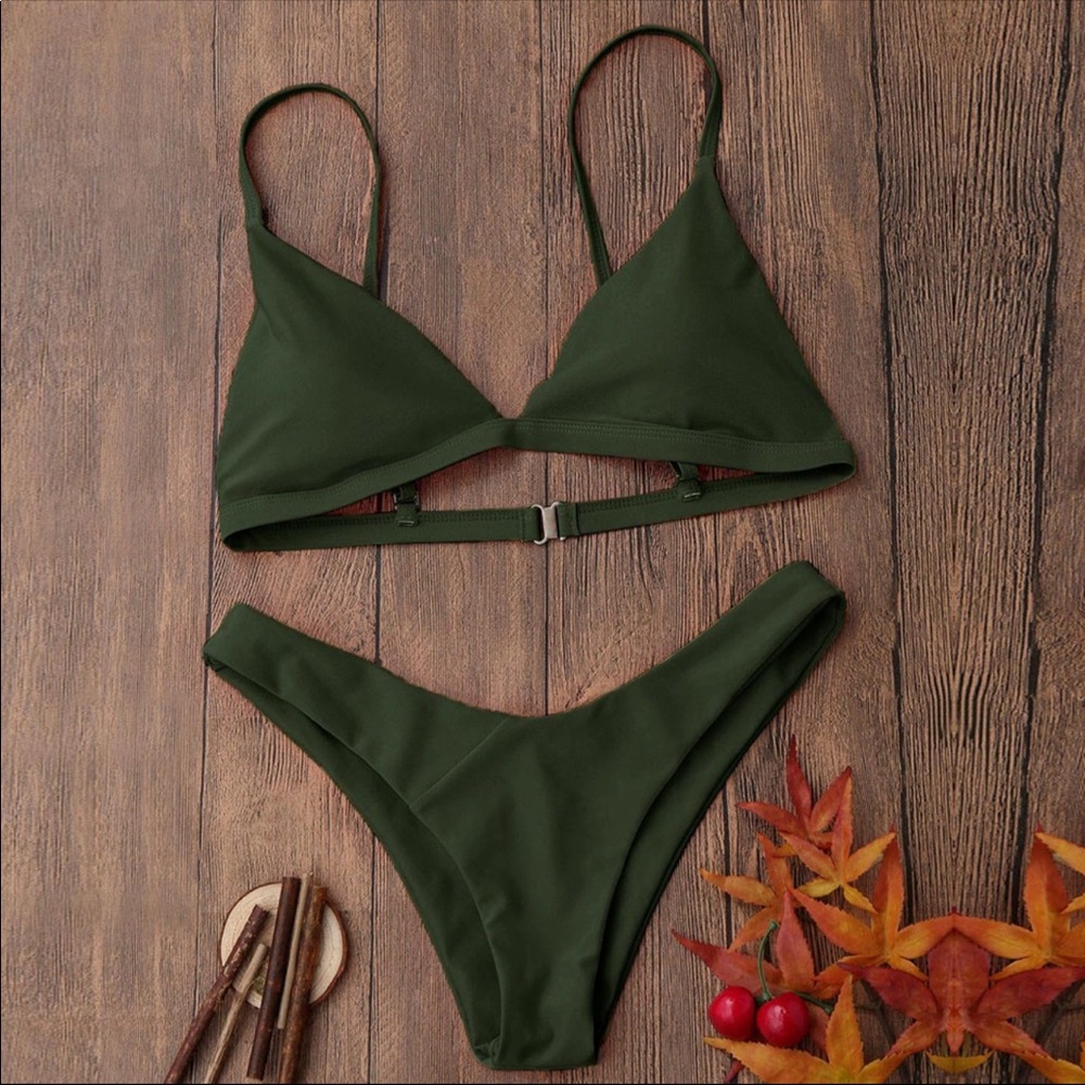 Olive Green Bikini Set